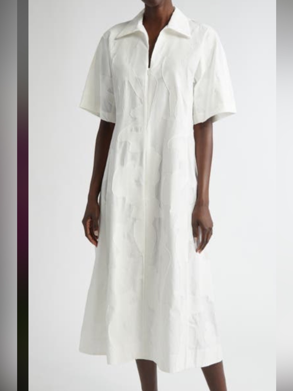 Lafayette 148 New York White A-Line Gestures Jacquard Midi Dress Msrp $998 Xxl